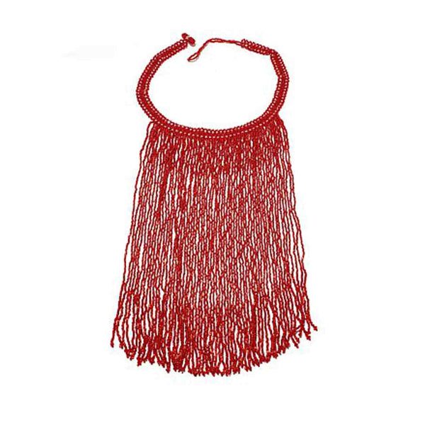 Red Potay Fringe Necklace