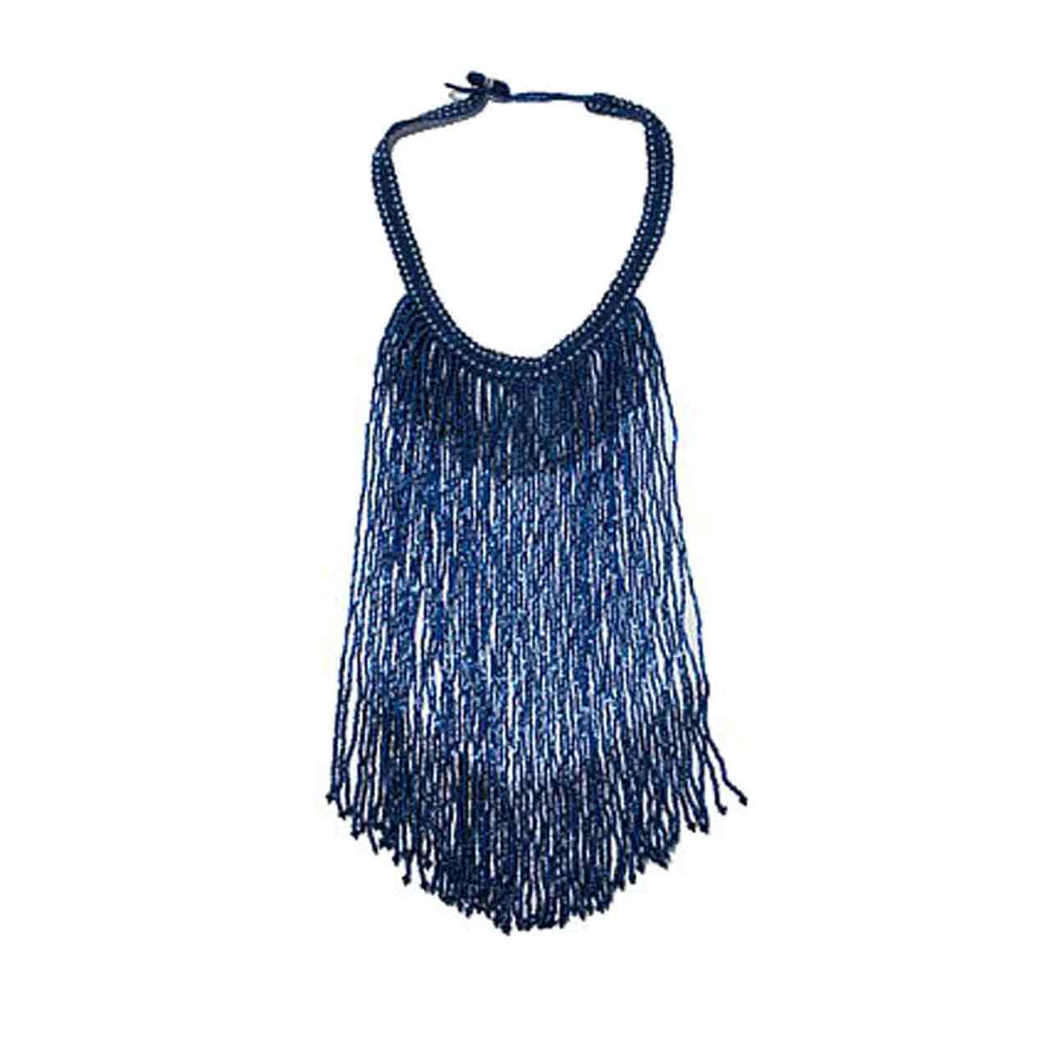 Royal Blue Potay Fringe Necklace