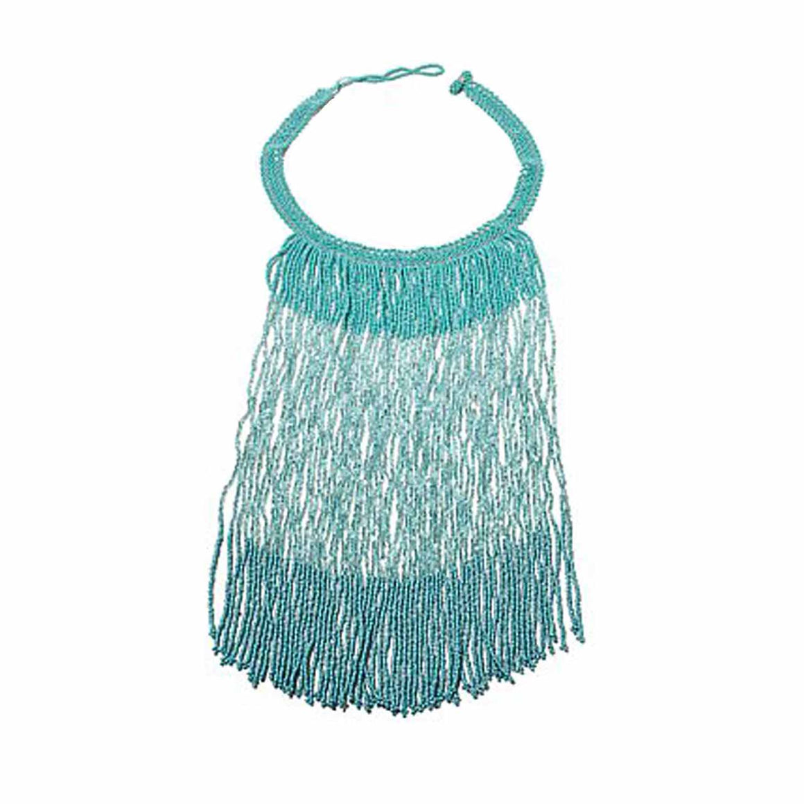 Mint Colour Potay Fringe Necklace