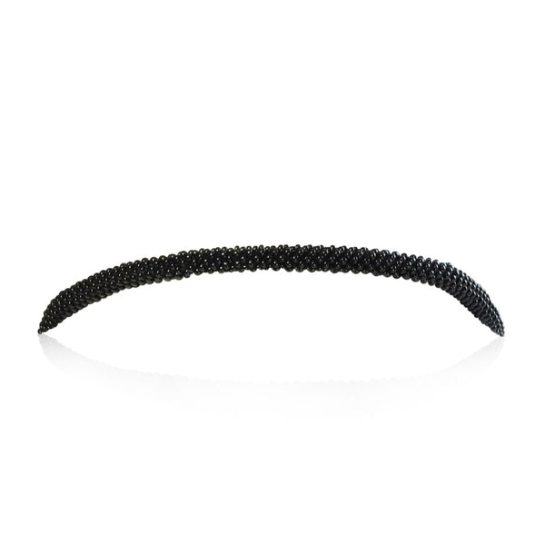 Black Crocheted Waterfall Necklace