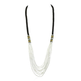 Black Crocheted Waterfall Necklace