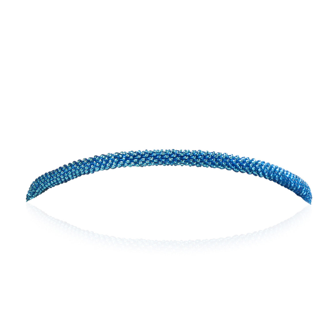 Blue Beaded Crocheted Waterfall Necklace