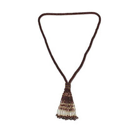 Purple Potay Beaded Y-Necklace with Tassell