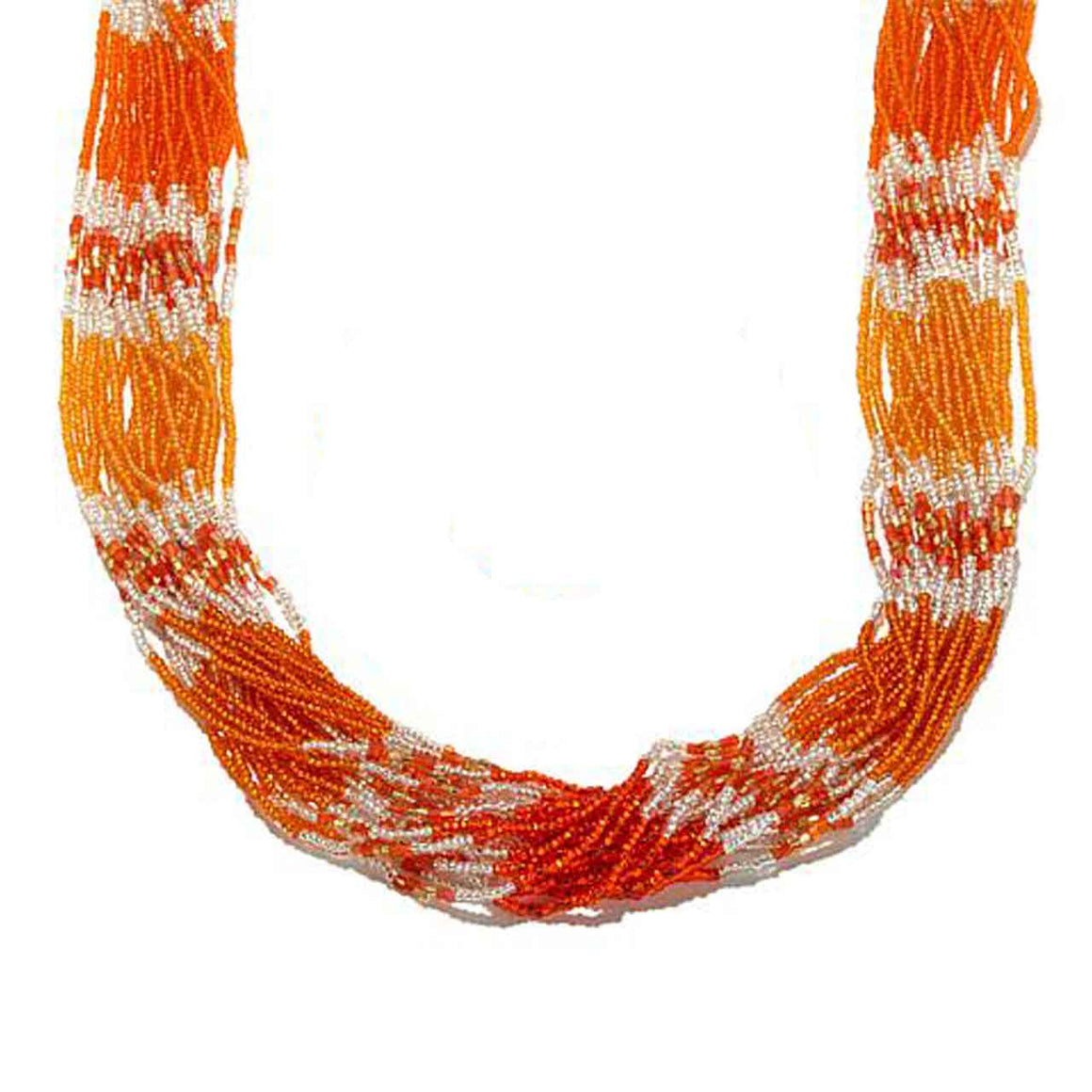 Shades of Orange 20 Strand Potay Necklace