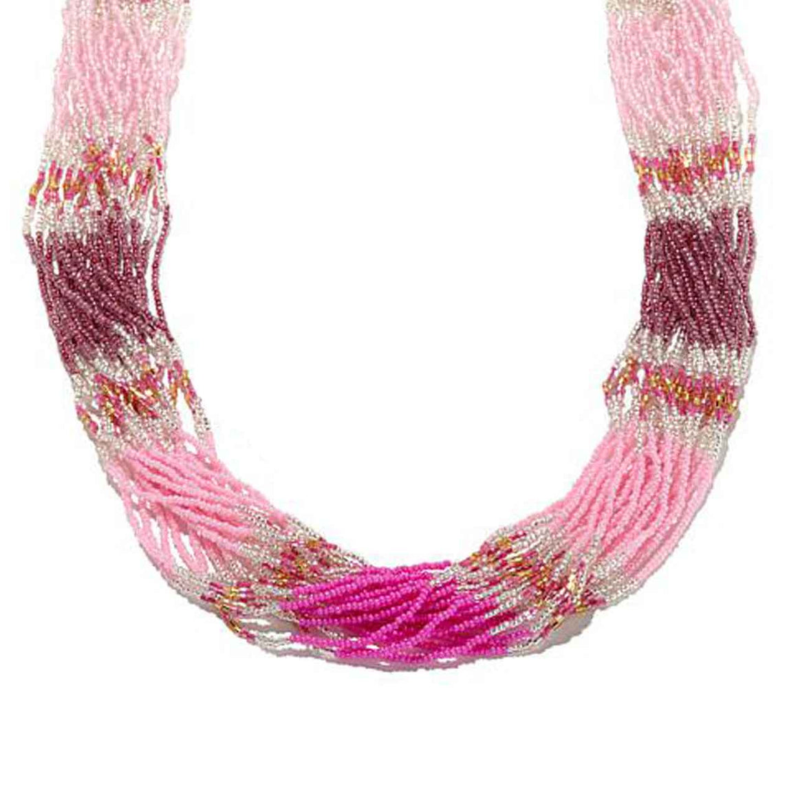 Shades of Pink 20 Strand Potay Necklace