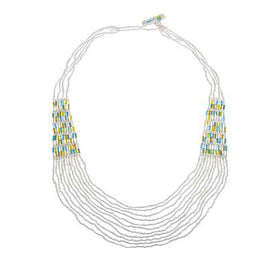 Green Multicolor Layered Potay Waterfall Necklace