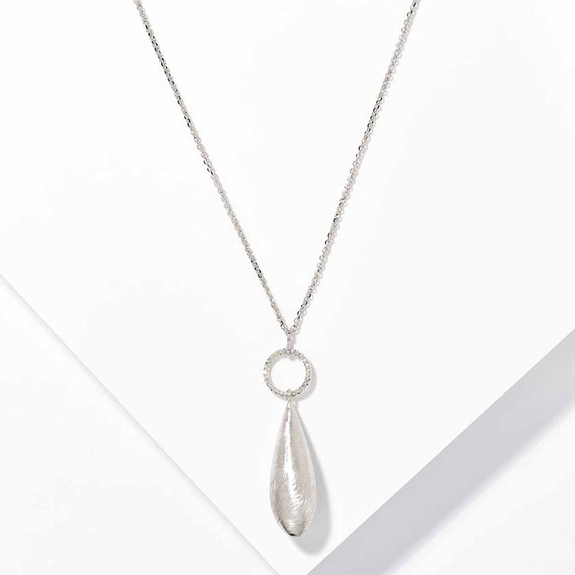 Sterling Silver Teardrop Pendant and Chain Necklace